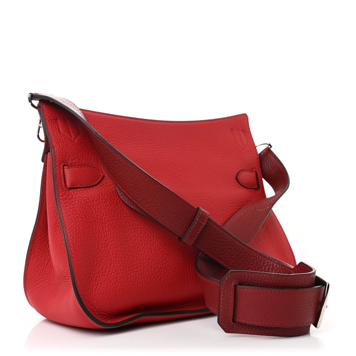 Hermes Taurillon Clemence Bi-Color Jypsiere 28 Rouge H Rouge Casaque
