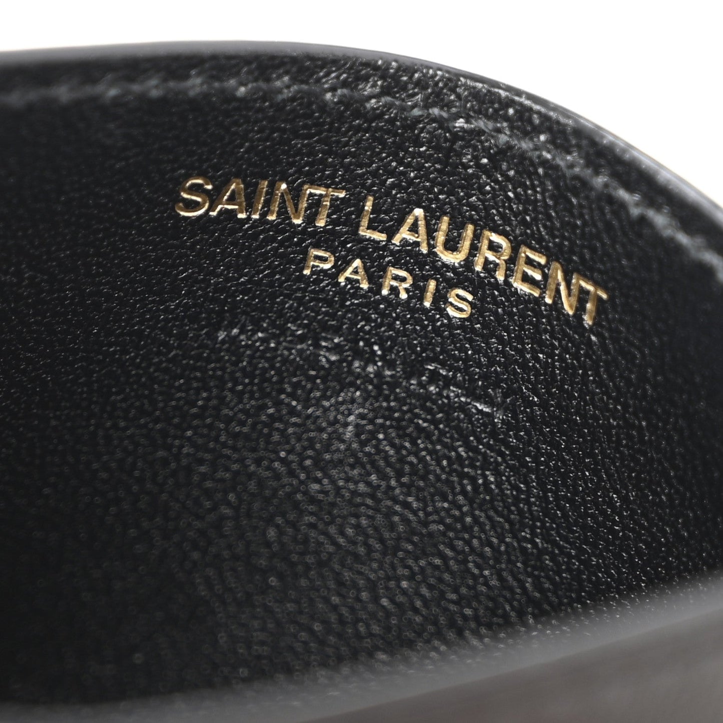 Saint Laurent Lambskin Carre Quilted Cassandre Credit Card Case Black