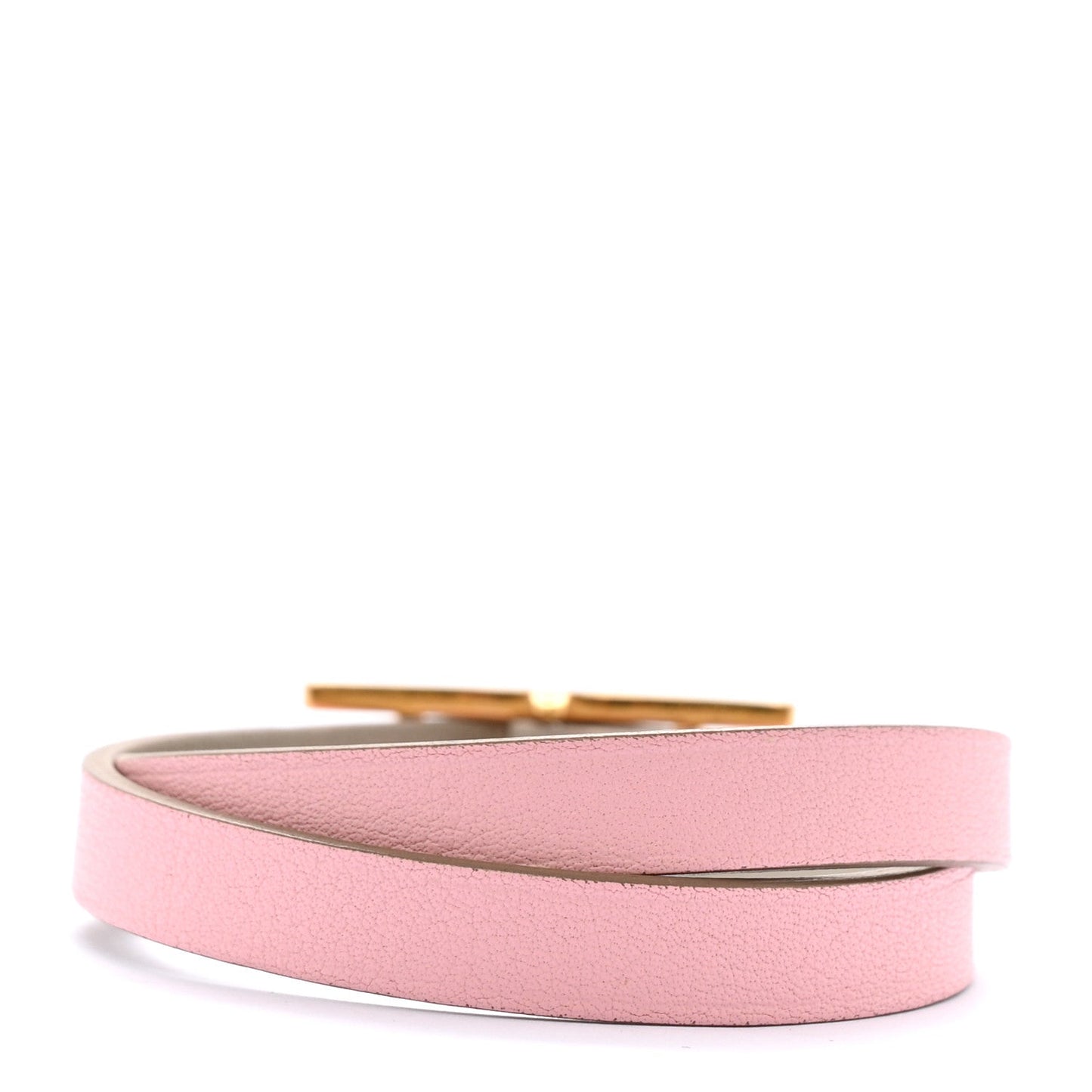 Hermes Swift Behapi Double Tour Bracelet T2 Rose Sakura Gris Perle