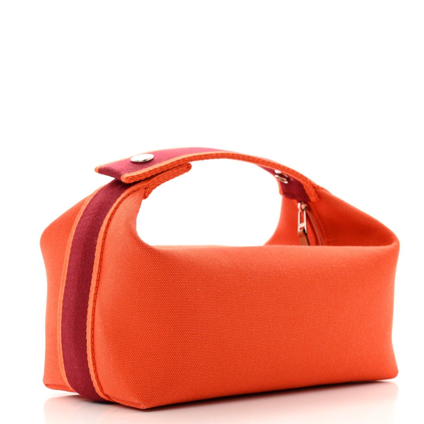 Hermes Canvas Small Bride-A-Brac Pouch Orange Burgundy