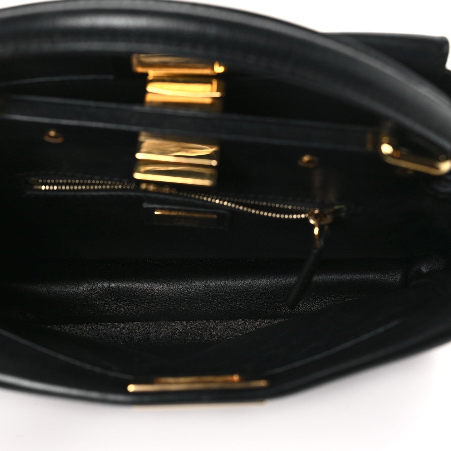 Fendi Nappa Mini Peekaboo Iconic Satchel Black
