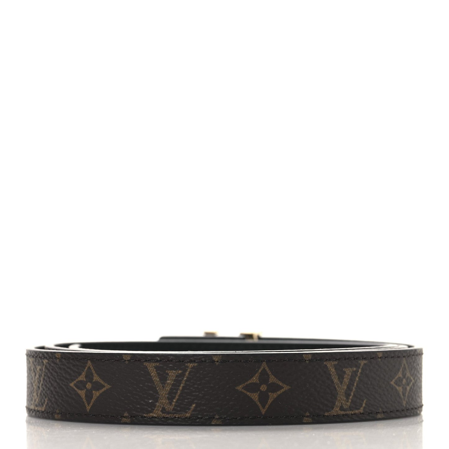 Louis Vuitton Calfskin Monogram 20mm LV Iconic Reversible Belt Black