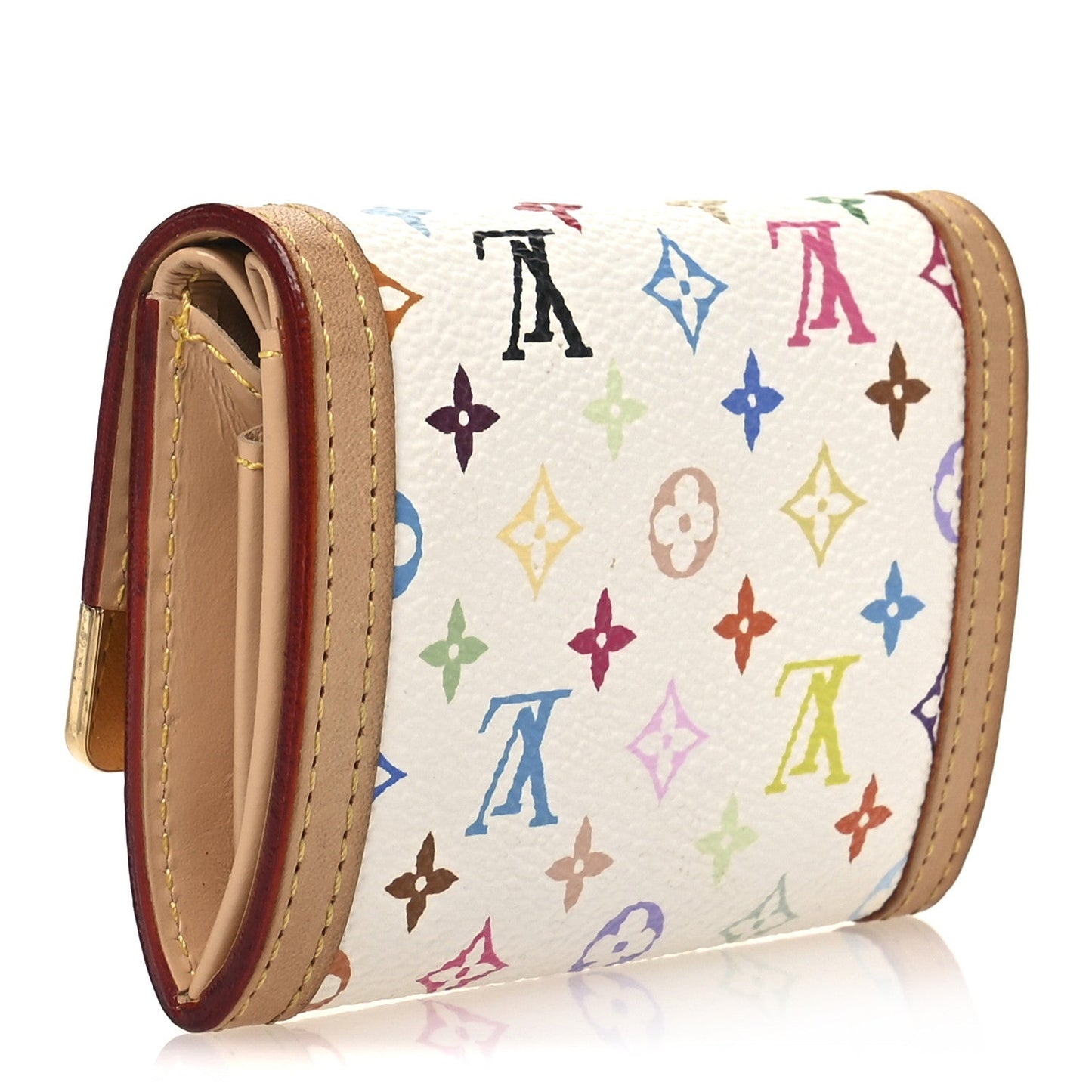 Louis Vuitton Monogram Porte-Monnaie Plat Coin Purse White