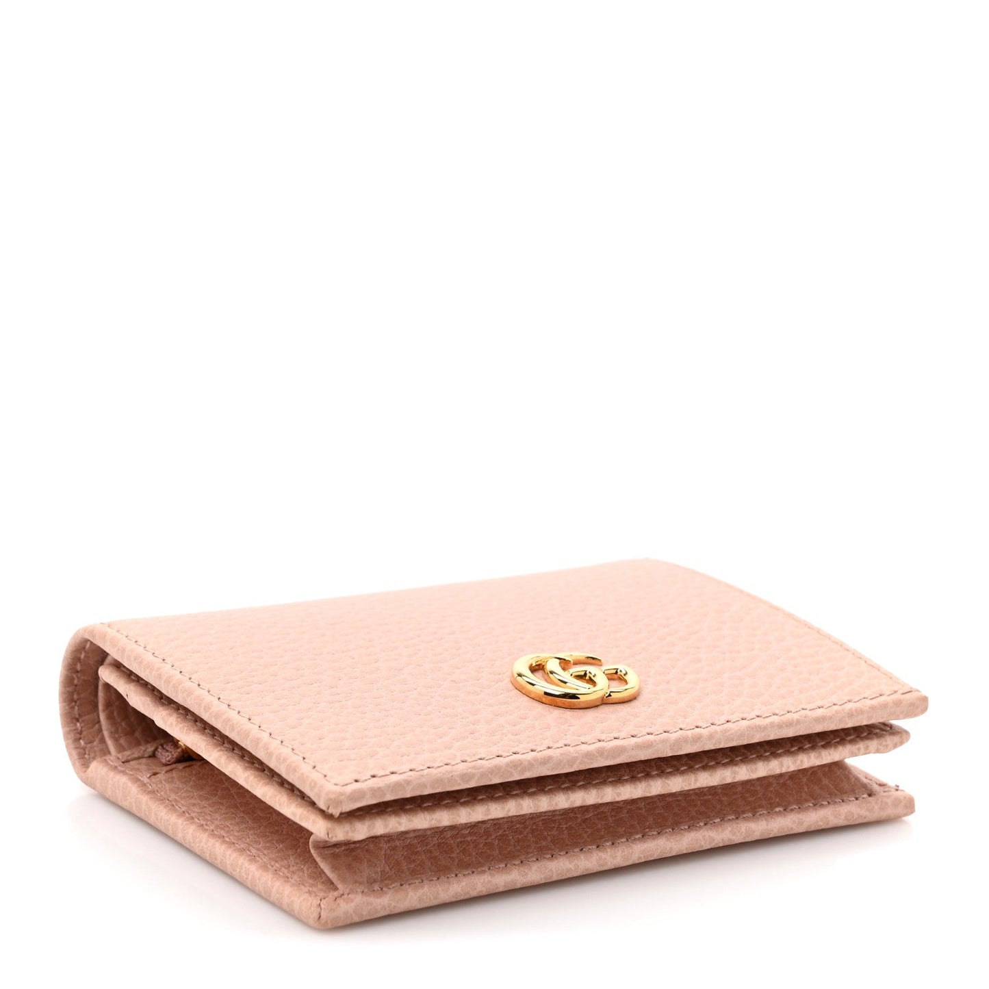 Gucci Dollar Calfskin GG Marmont Card Case Perfect Pink