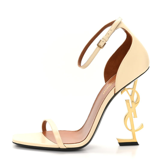 Saint Laurent Calfskin 110 Opyum Sandals 39 Real Beige