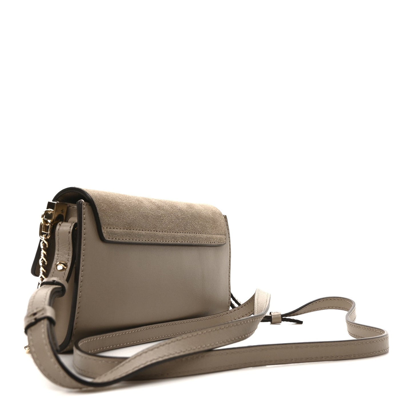Chloe Suede Calfskin Mini Faye Shoulder Bag Motty Grey