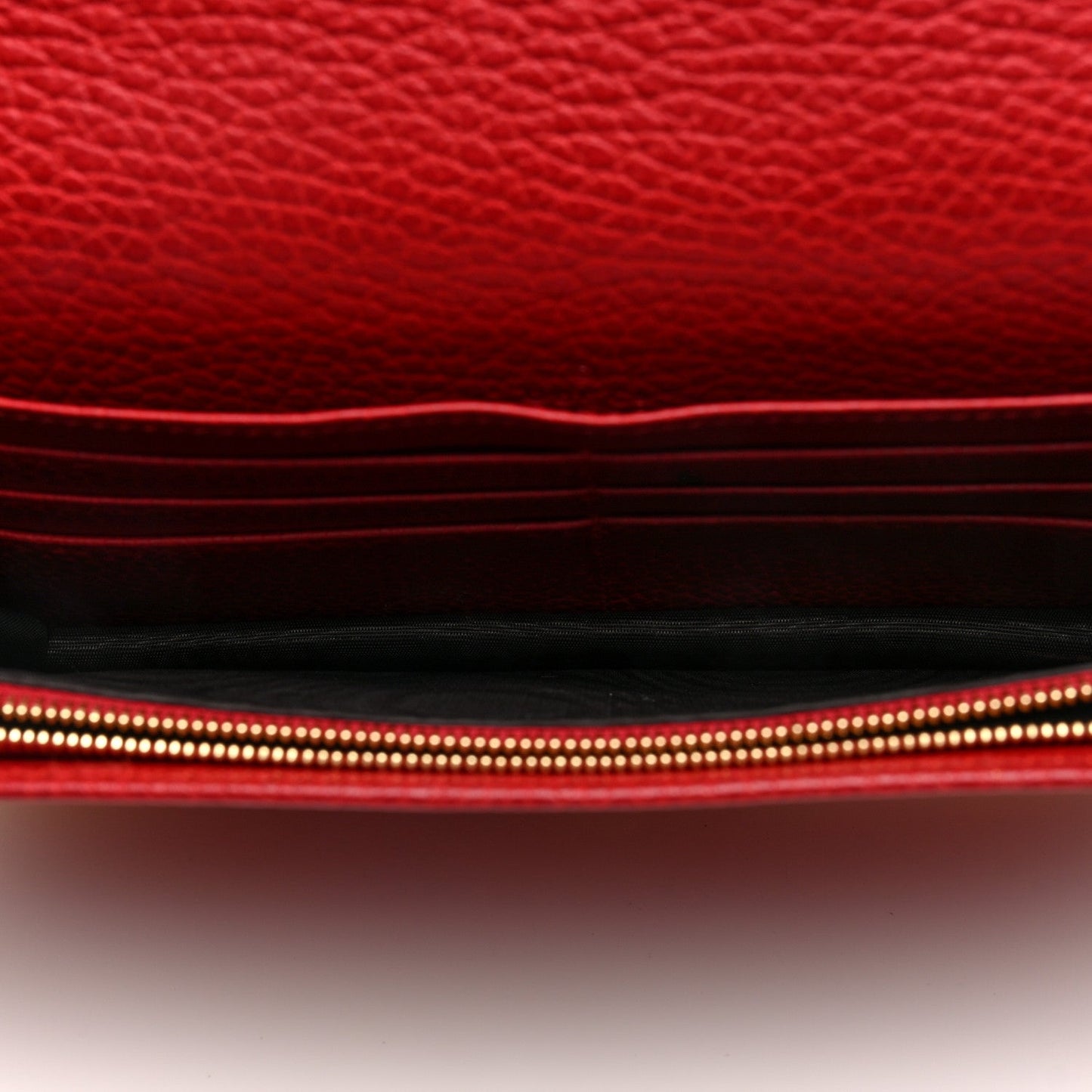 Gucci Dollar Calfskin Mini GG Marmont Chain Wallet Hibiscus Red