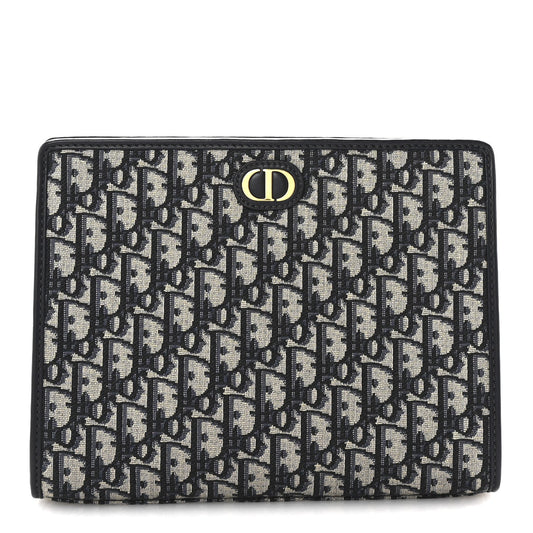 Christian Dior Oblique 30 Montaigne Pouch Blue