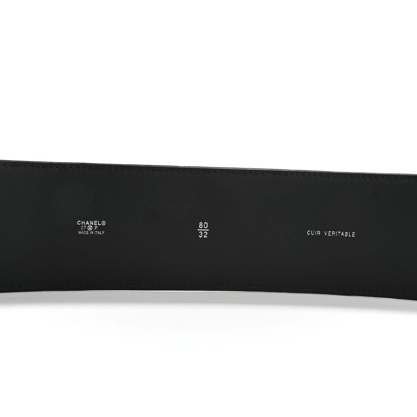 Chanel Patent CC Wide Belt 80 32 Black