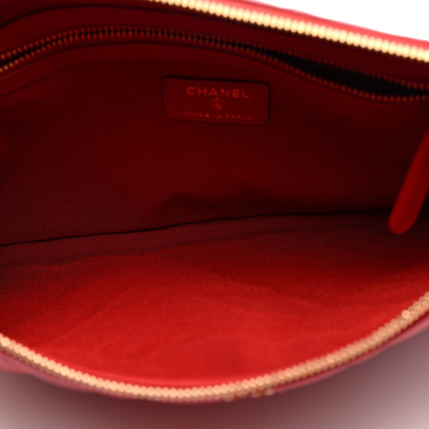 Chanel Lambskin Quilted 19 Medium Cosmetic Case Red