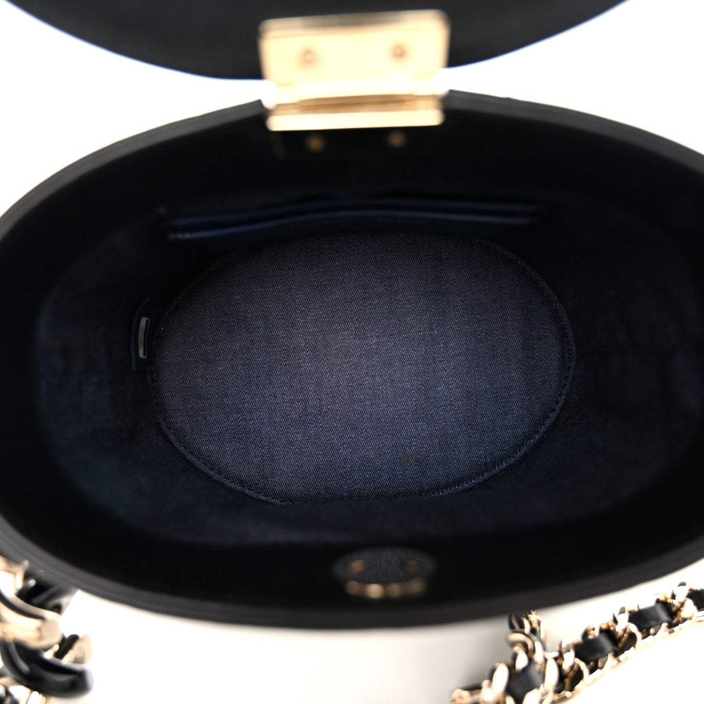 Chanel Lambskin Resin Elegant Chain Vanity Case Black