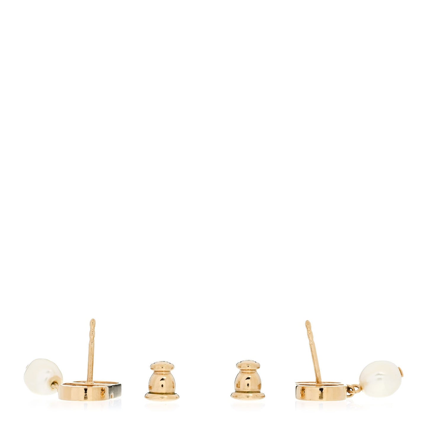 Christian Dior Pearl Petit CD Earrings Gold