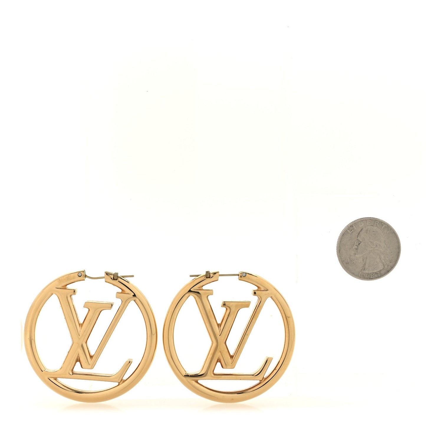 Louis Vuitton Metal Louise Hoop Earrings Gold