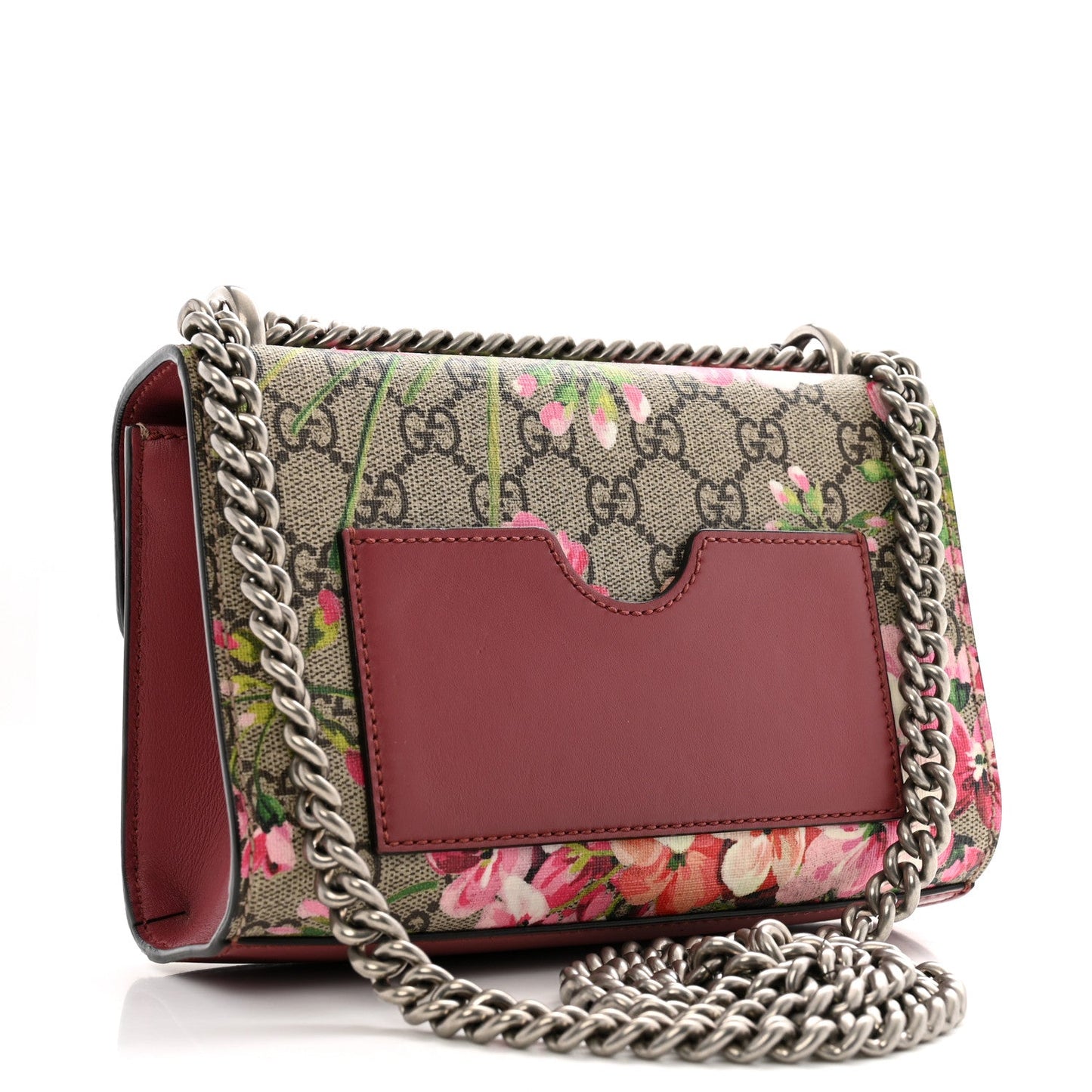 Gucci GG Supreme Monogram Blooms Small PadLock Shoulder Bag Beige Multicolor Dry Rose