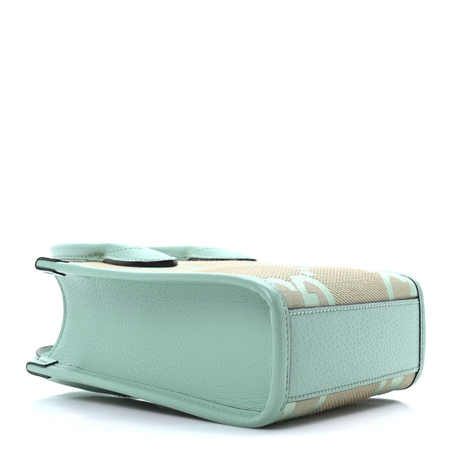 Gucci Monogram Jumbo GG Textured Dollar Calfskin Mini Tote Bag Pepperlight Mint