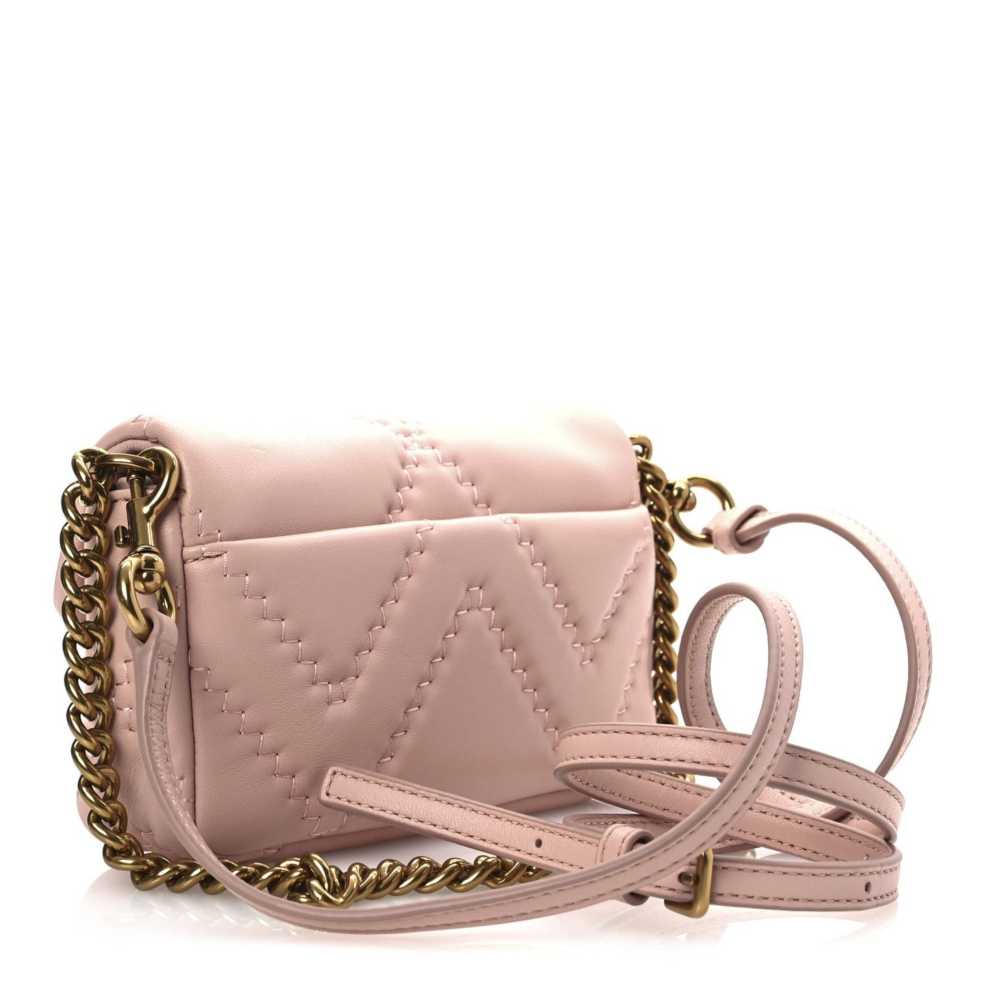 Marc Jacobs Lambskin Quilted J Marc Mini Shoulder Bag Rose