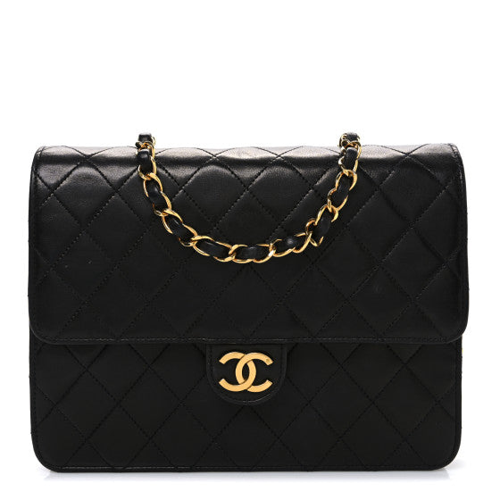 Chanel Lambskin Quilted Small Single Flap Bag Black