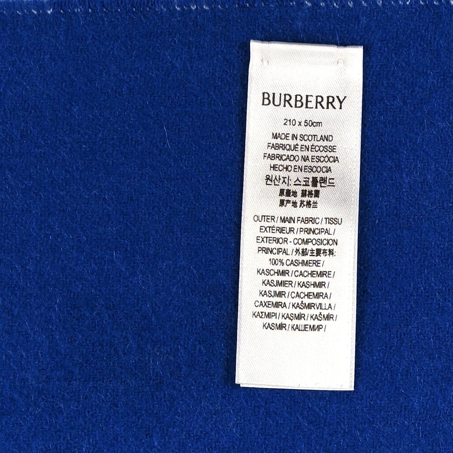 Burberry Cashmere Reversible Giant Check Fringe Scarf Knight
