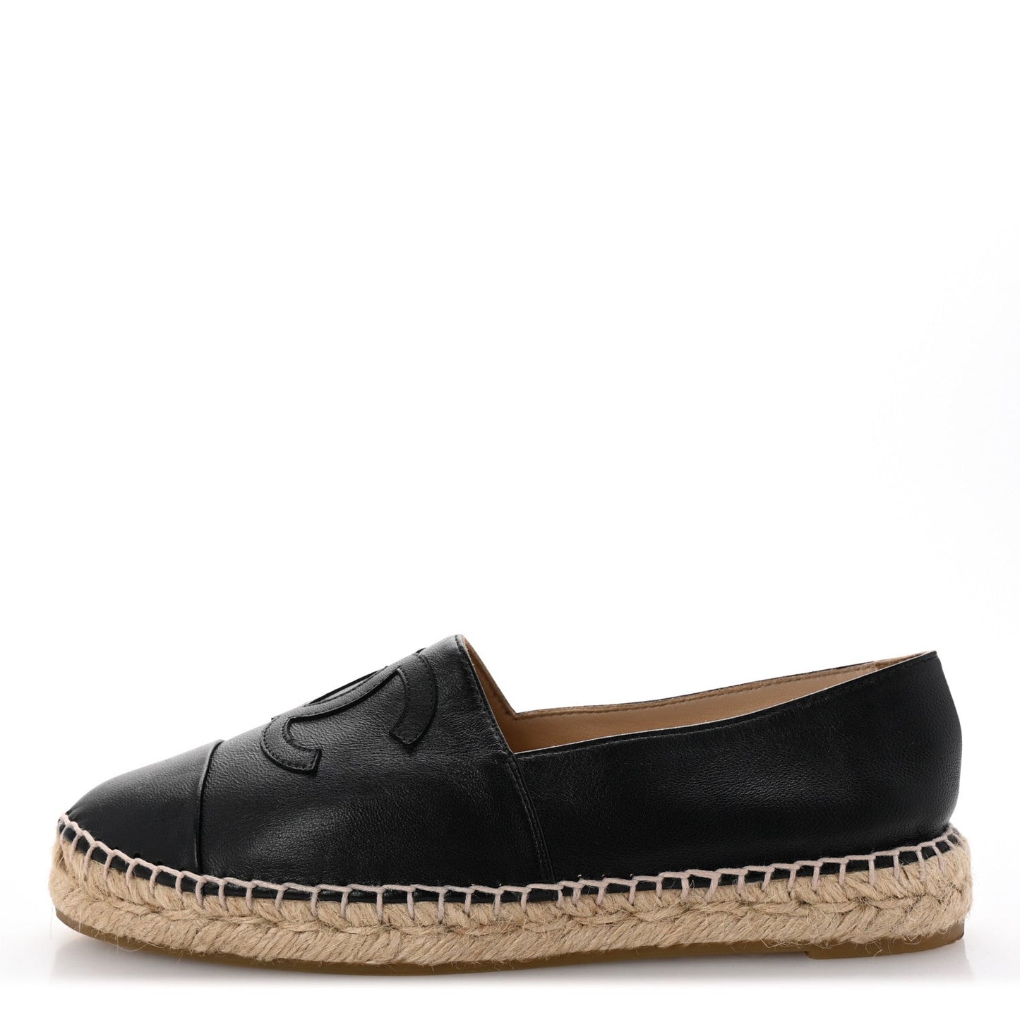 Chanel Lambskin CC Espadrilles 39 Black