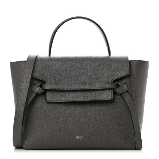 Celine Baby Grained Calfskin Micro Belt Bag Grey