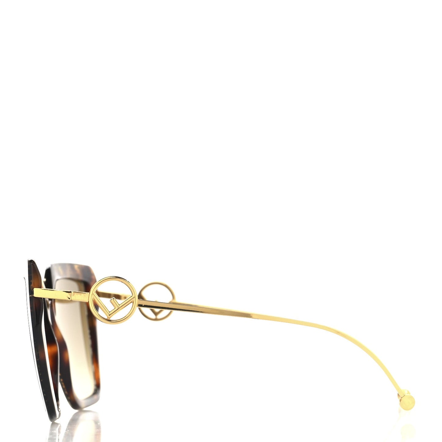 Fendi Acetate Metal F is FF Butterfly Sunglasses FF 0410/S Havana