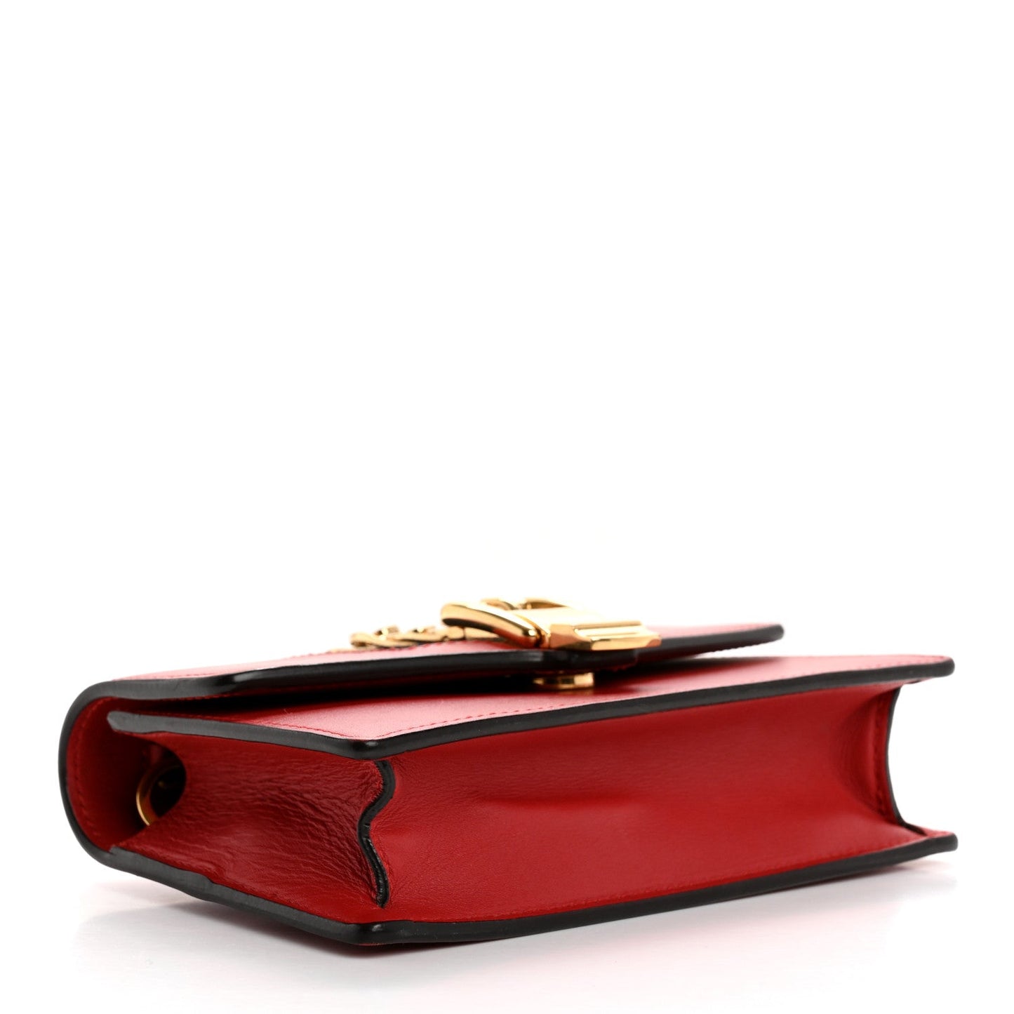 Gucci Calfskin Super Mini Sylvie Chain Shoulder Bag Hibiscus Red