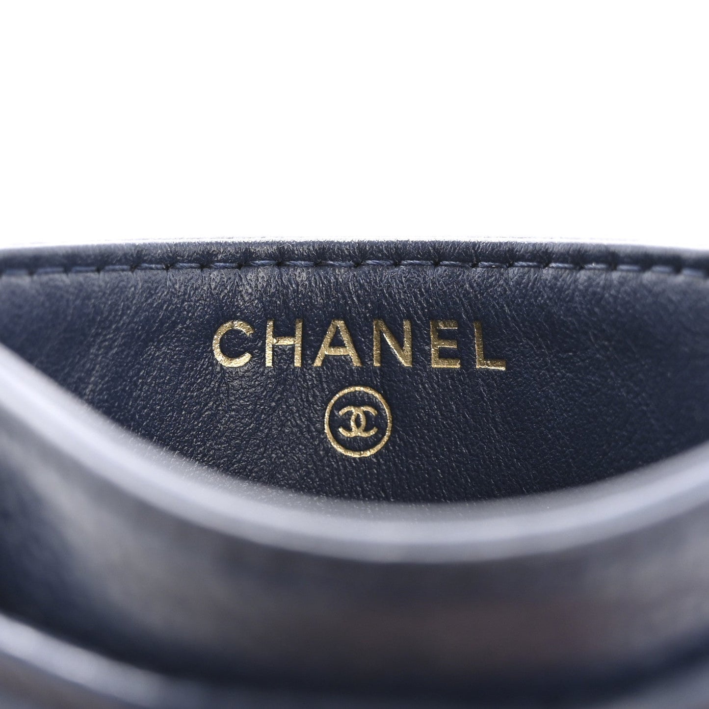 Chanel Caviar Quilted Boy Card Holder Navy Blue