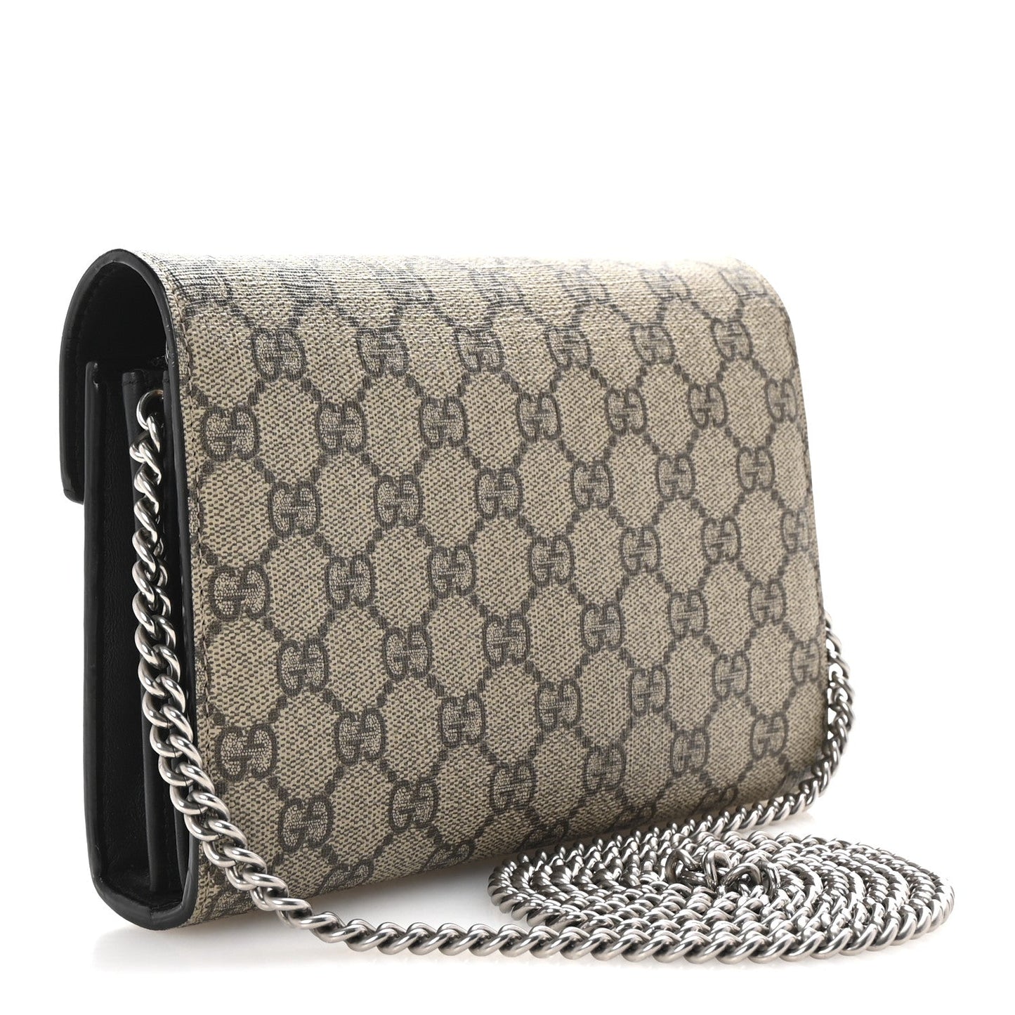 Gucci GG Supreme Monogram Mini Dionysus Chain Wallet Beige Black