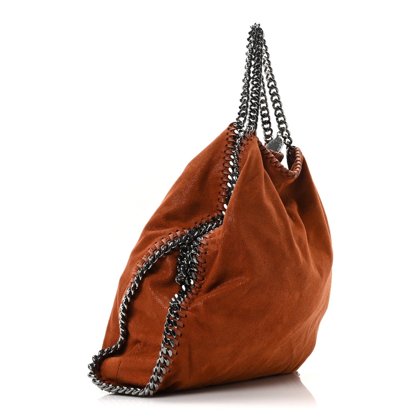 Stella McCartney Shaggy Deer Small Falabella Fold Over Tote Brandy