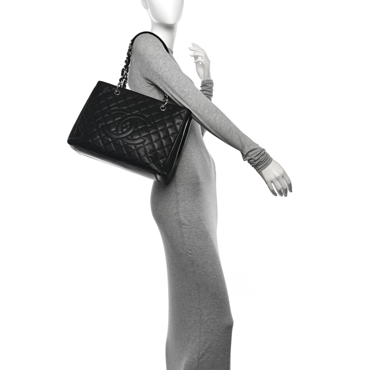 Chanel Caviar Quilted Grand Shopping Tote GST Black