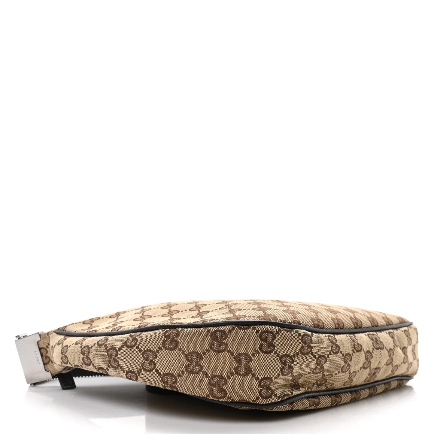 Gucci Monogram Medium Half Moon Hobo Dark Brown