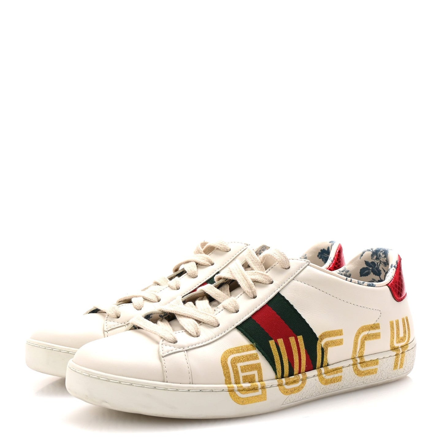 Gucci X SEGA Calfskin Ayers Web Guccy Womens Ace Sneakers 37 White