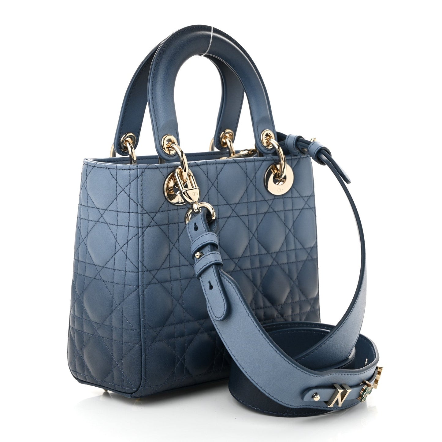 Christian Dior Lambskin Cannage Gradient Small My ABCDior Lady Dior Indigo Blue