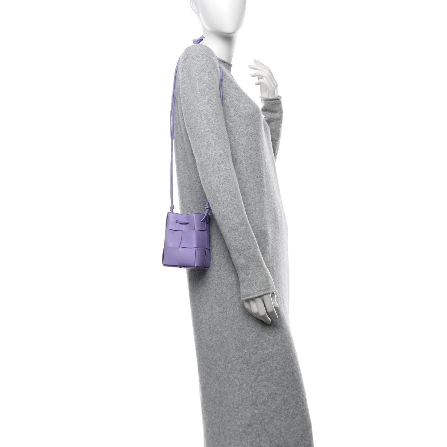 Bottega Veneta Nappa Maxi Intrecciato Mini Cassette Bucket Bag Wisteria