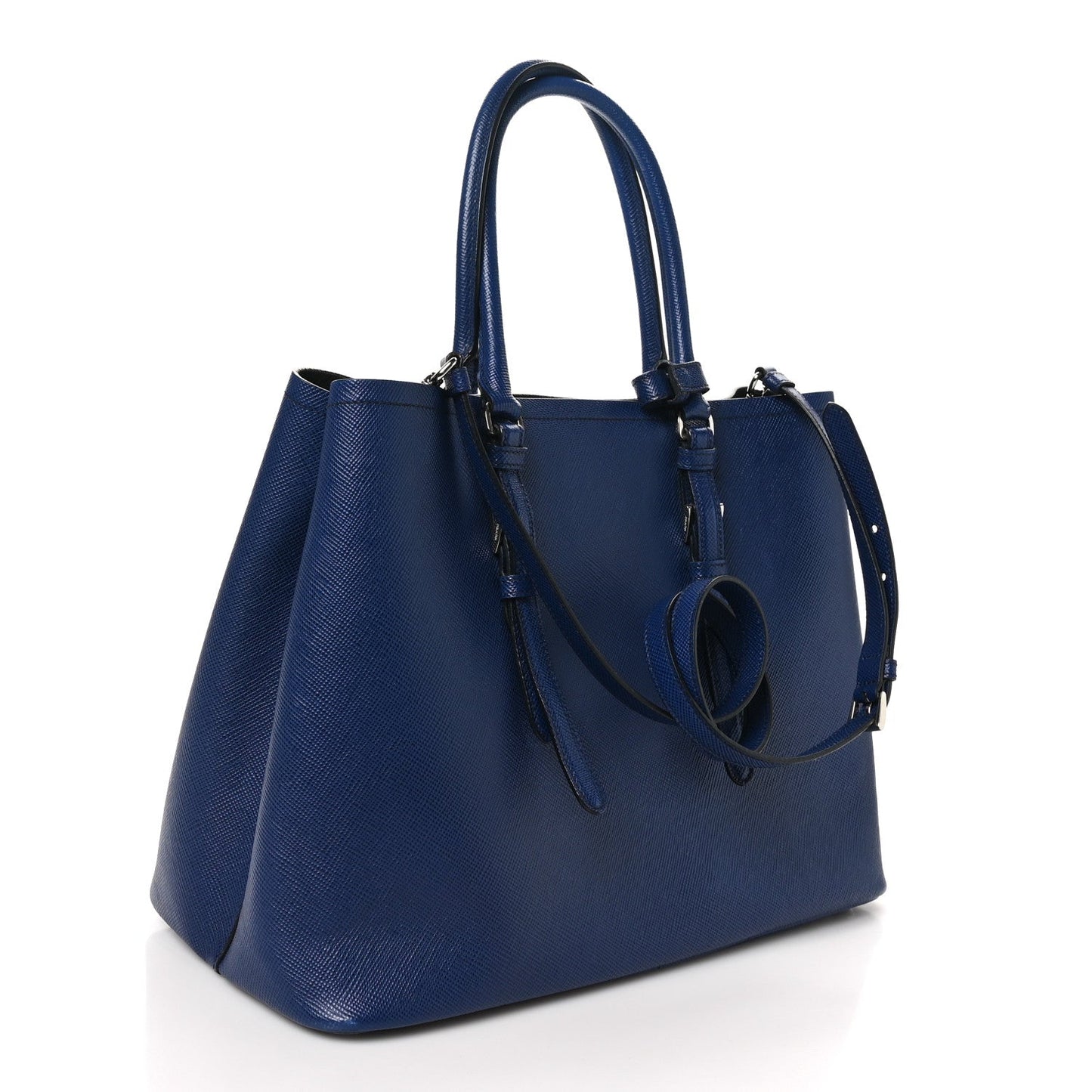 Prada Saffiano Cuir Medium Double Handle Tote Baltico