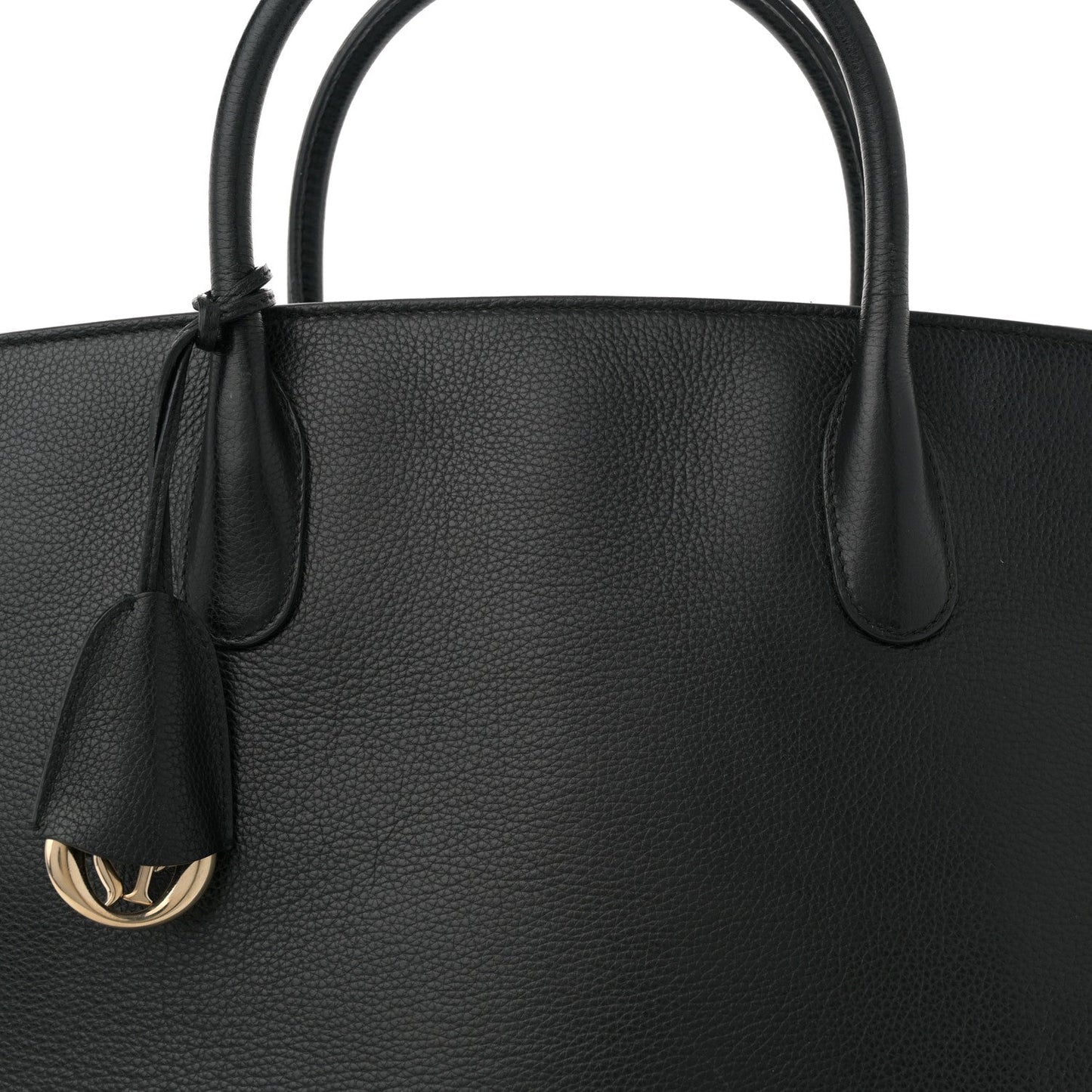 Christian Dior Grained Calfskin Large Bar Zip Tote Black