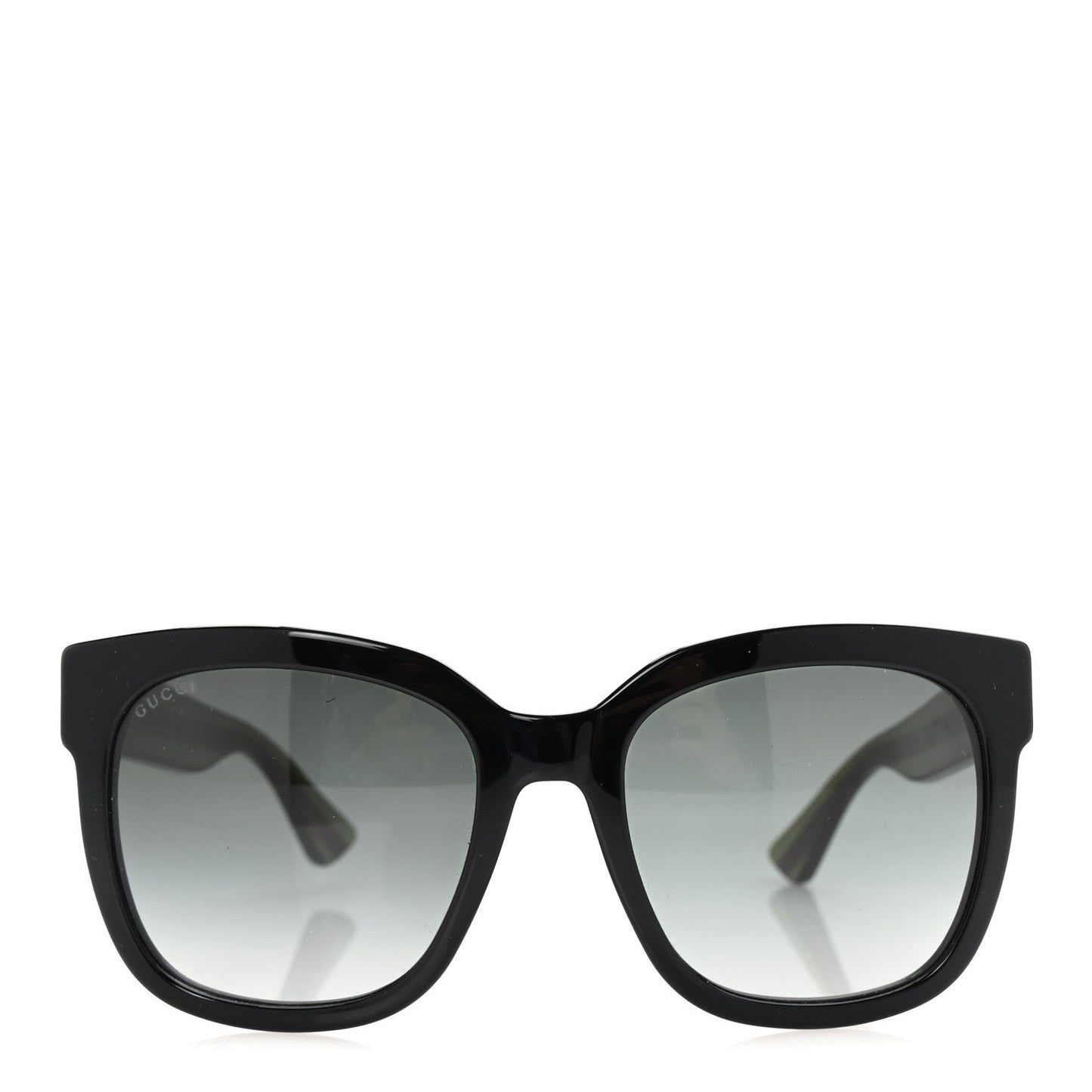 Gucci Acetate Square Frame Web Glitter Sunglasses GG0034S Black Green