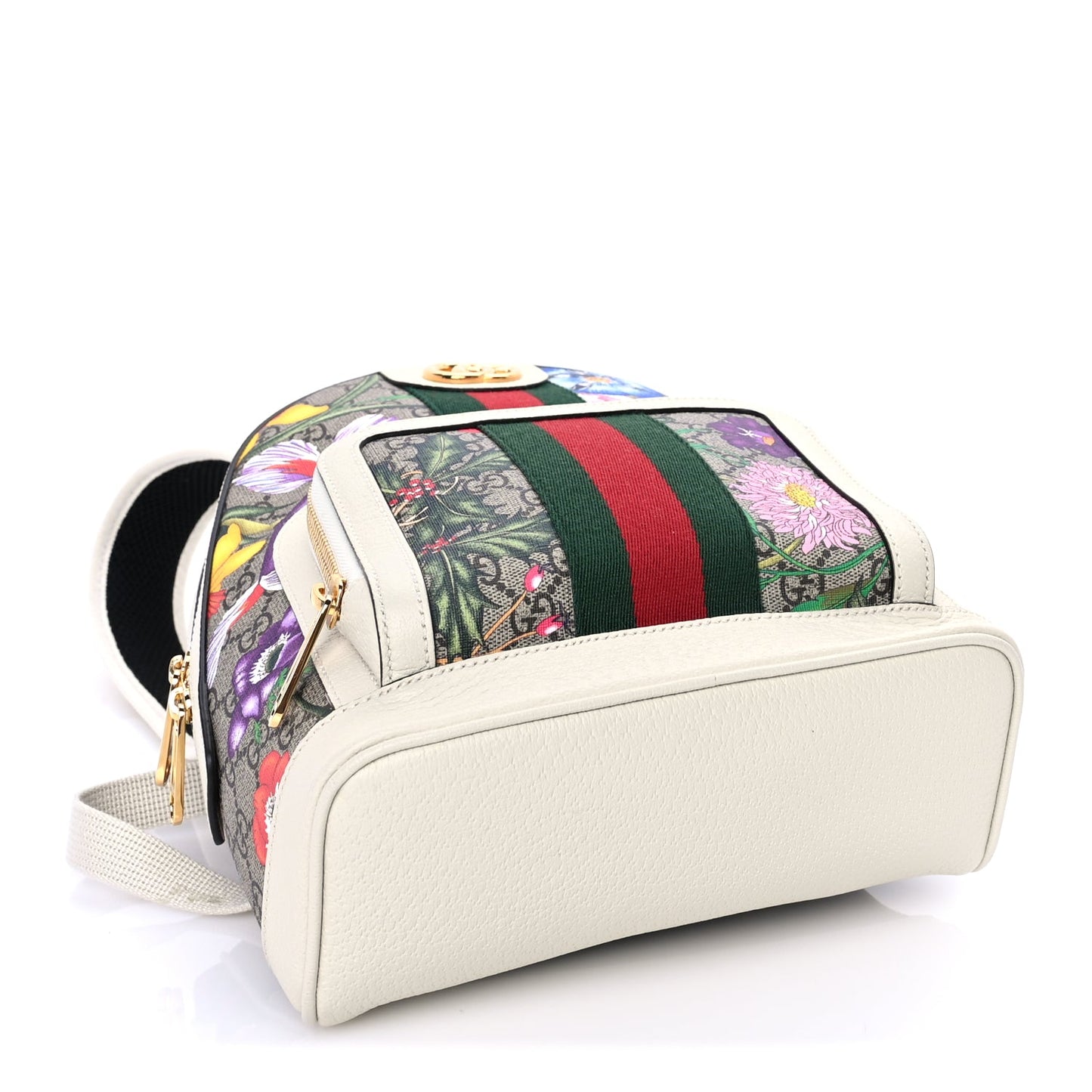 Gucci GG Supreme Monogram Flora Web Small Ophidia Day Backpack White