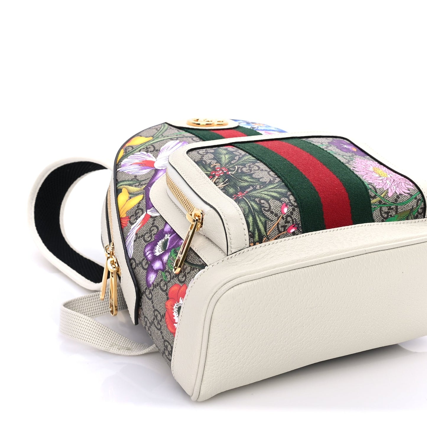 Gucci GG Supreme Monogram Flora Web Small Ophidia Day Backpack White