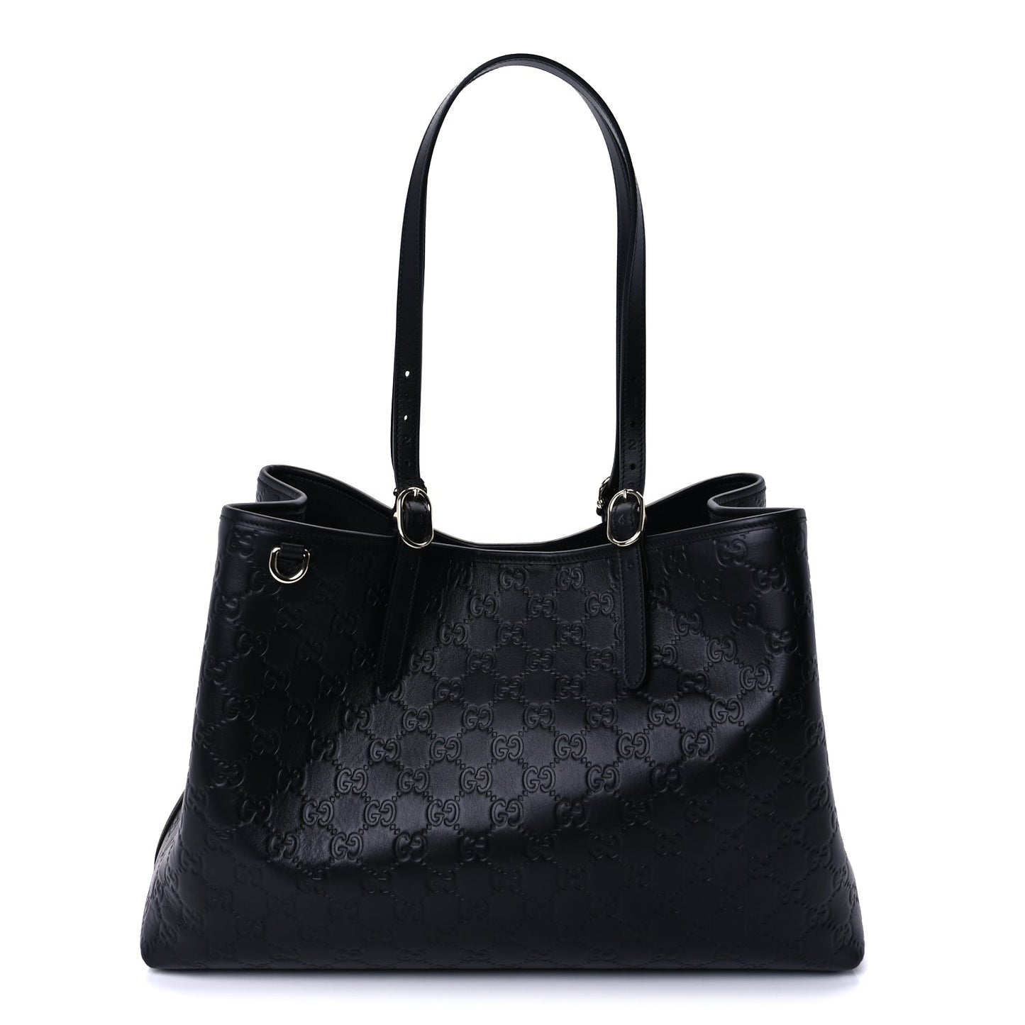 Gucci GG Calfskin Embossed Calfskin Large Tote Bag  Black