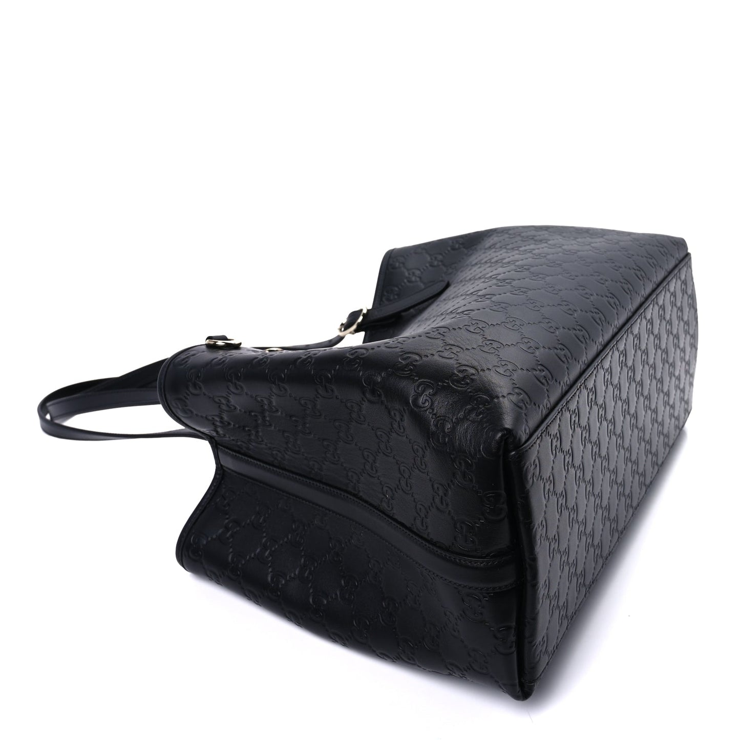 Gucci GG Calfskin Embossed Calfskin Large Tote Bag  Black