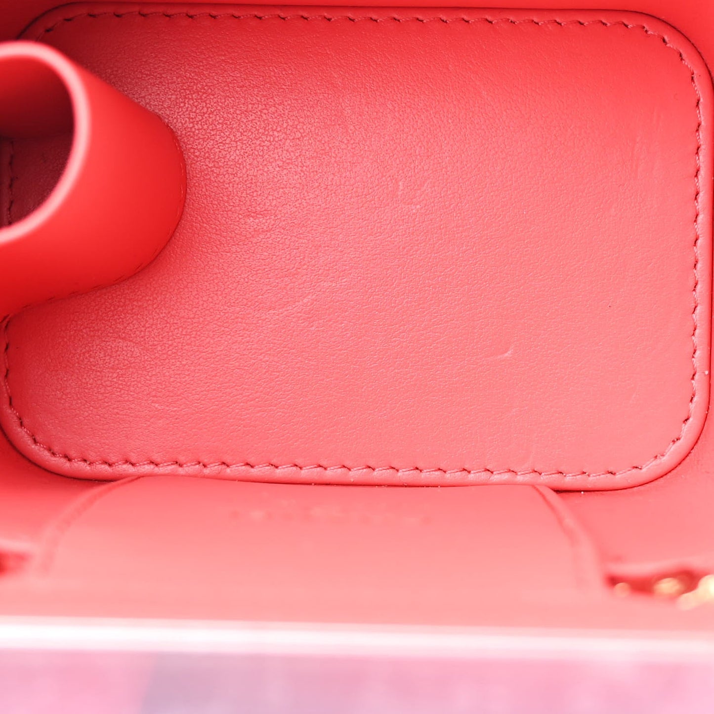 Chanel Caviar Quilted Mini Vanity Case With Chain Red