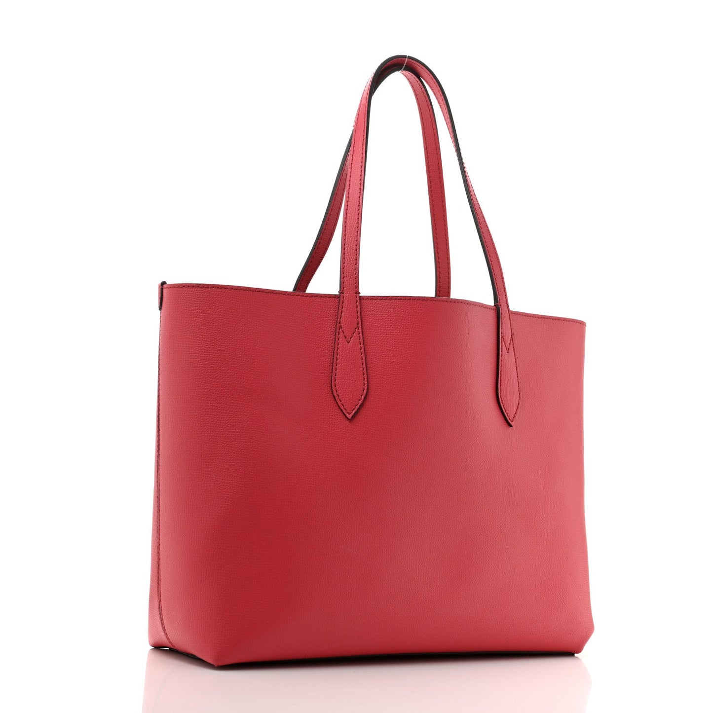 Burberry Haymarket Check Medium Reversible Tote Poppy Red