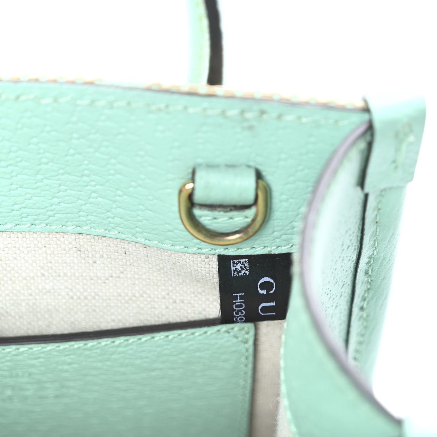 Gucci Monogram Jumbo GG Textured Dollar Calfskin Mini Tote Bag Pepperlight Mint