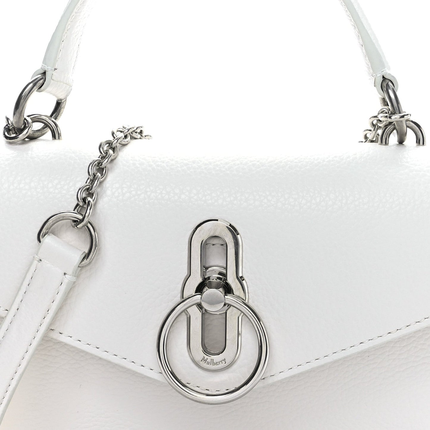 Mulberry MULBERRY Small Classic Grain Amberley Top Handle Crossbody White