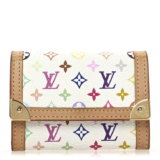 Louis Vuitton Monogram Porte-Monnaie Plat Coin Purse White