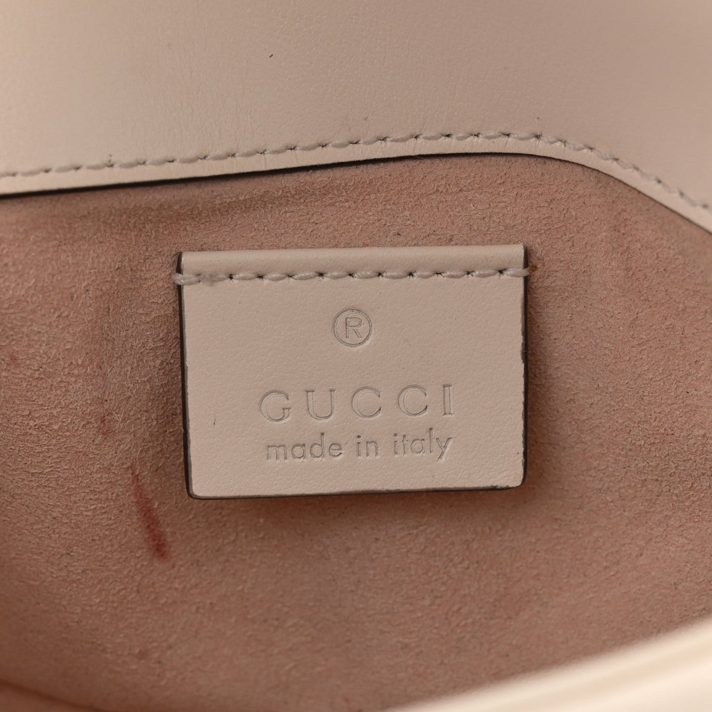 Gucci Calfskin Matelasse Super Mini GG Marmont Shoulder Bag White