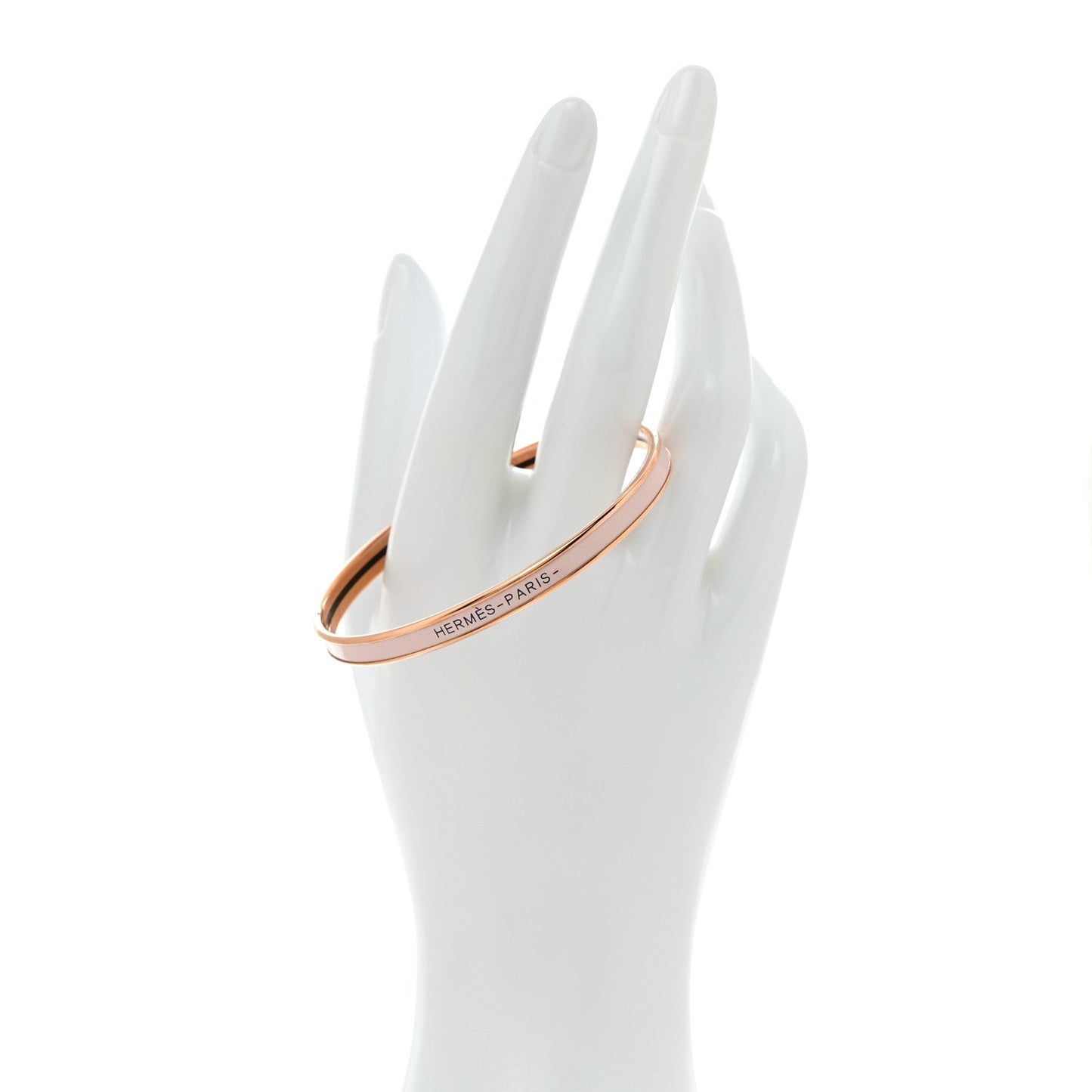 Hermes Enamel Extra Narrow Uni Bracelet 65 Rose Candeur