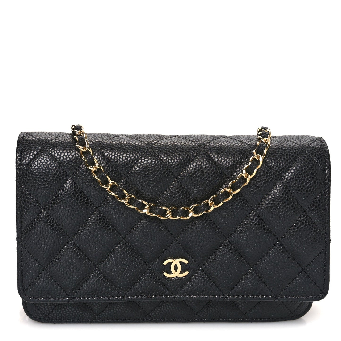 Chanel Caviar Quilted Wallet On Chain WOC Black