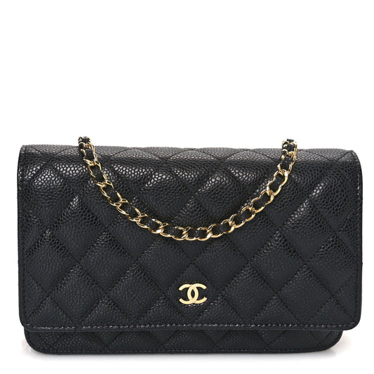 Chanel Caviar Quilted Wallet On Chain WOC Black